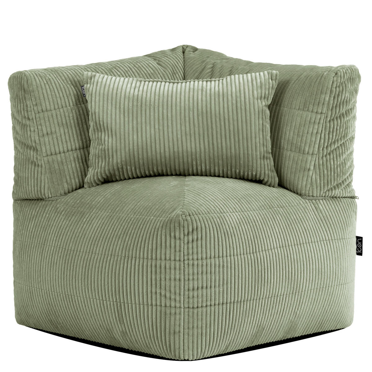 SITZSACK-ECKSOFA Noa modular Cord - Salbeigrün, Textil (78/70/78cm) - icon