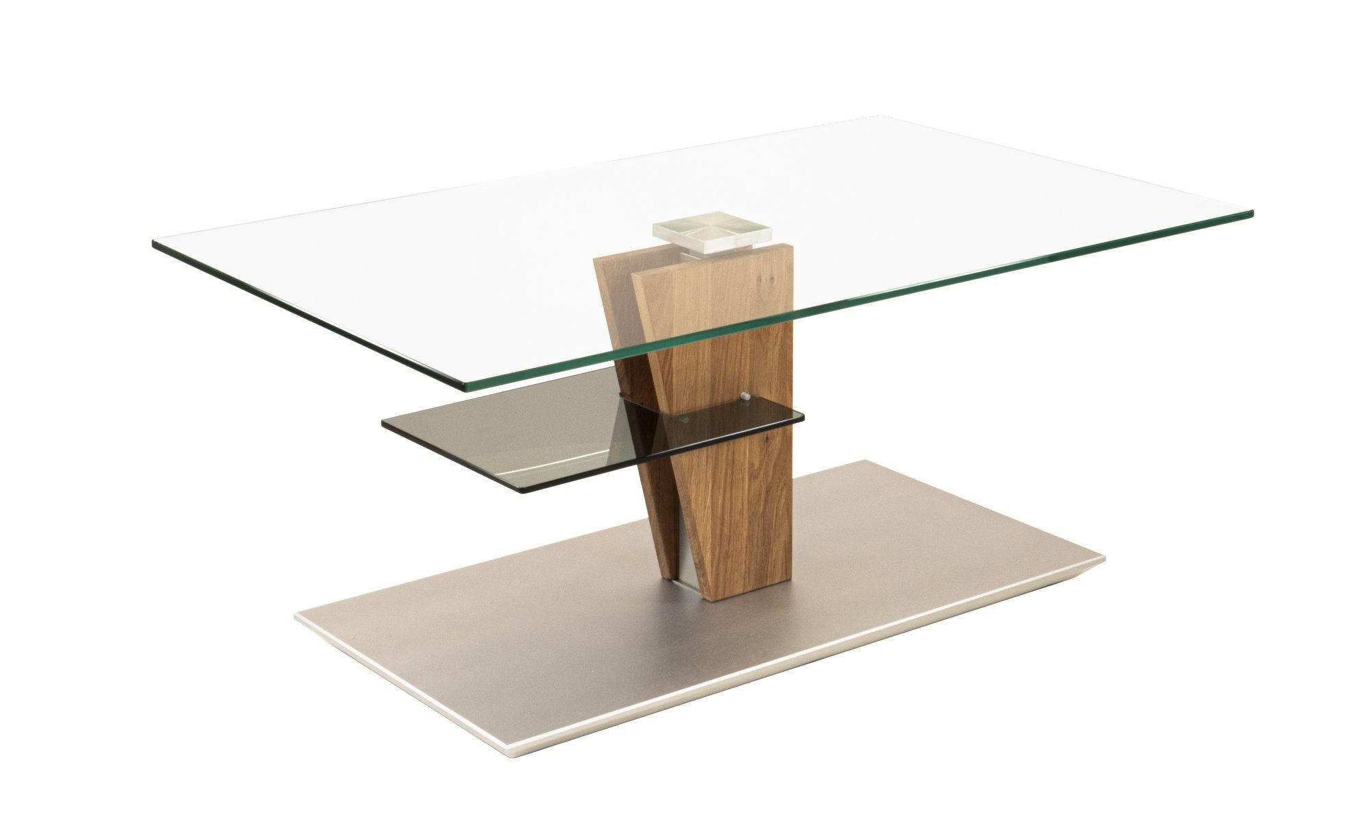 COUCHTISCH höhenverstellbar Catreen 100x60x47 Wildeiche/Klarglas - Wildeiche/Transparent, Glas (100/60/47cm) - 58aufmkessel