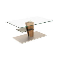 COUCHTISCH höhenverstellbar Catreen 100x60x47 Wildeiche/Klarglas - Wildeiche/Transparent, Glas (100/60/47cm) - 58aufmkessel