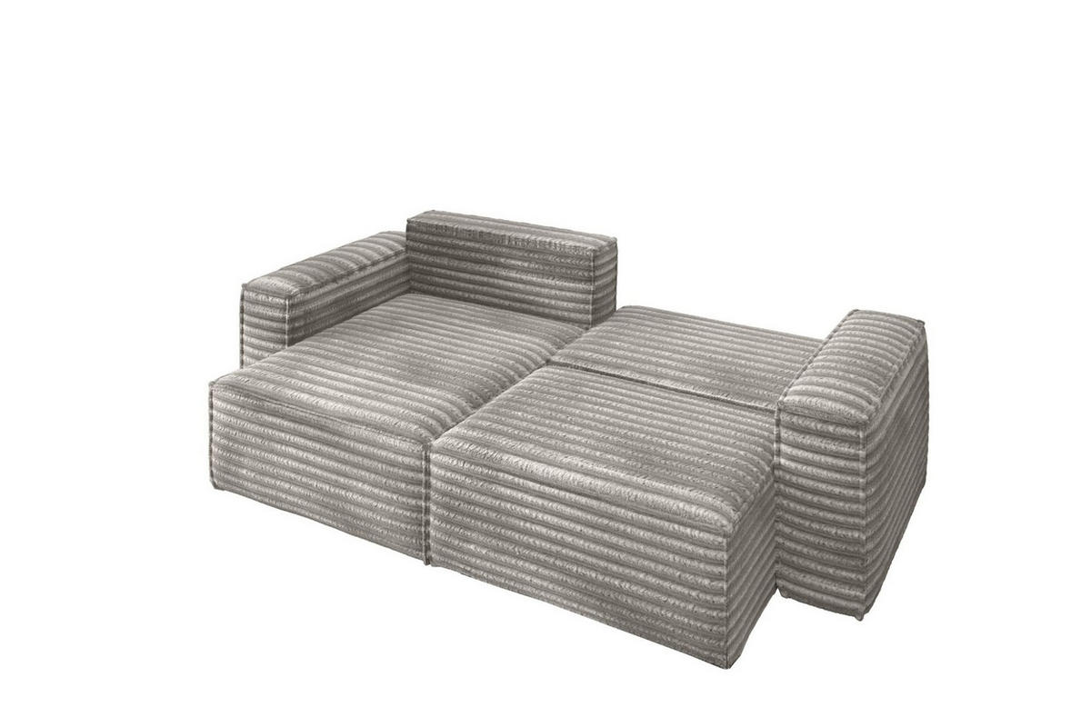 ECKSOFA Schlafsofa Madlen - Grau, Holzwerkstoff/Textil (248/140cm) - Fun Möbel