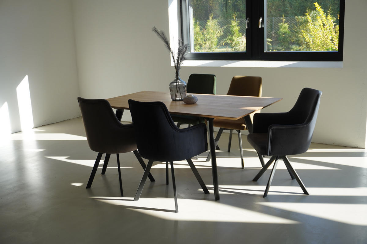 ARMLEHNENSTUHL Sello schwarz mit T-Fuß drehbar - Schwarz, Textil/Metall (55/90/58cm) - INKA furniture