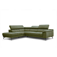 ECKSOFA FIERO 5-Sitzer, olivgrün - Schwarz/Olivgrün, Holzwerkstoff/Textil (158/269cm) - Courtois Laville