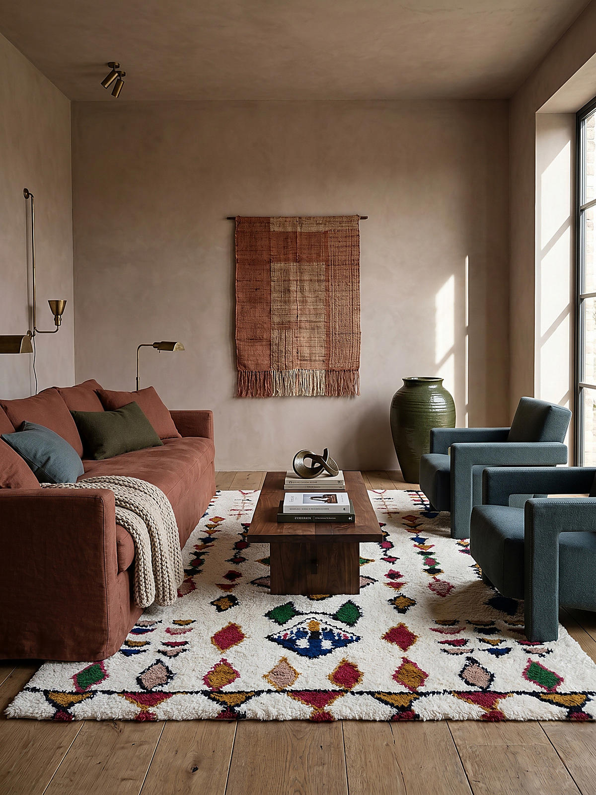 TEPPICH Berber-Stil handgetuftet aus reiner Wolle, Shaggy Multicolor Rechteckig 200x290 - Multicolor, Textil (200/290cm) - KADIMA DESIGN