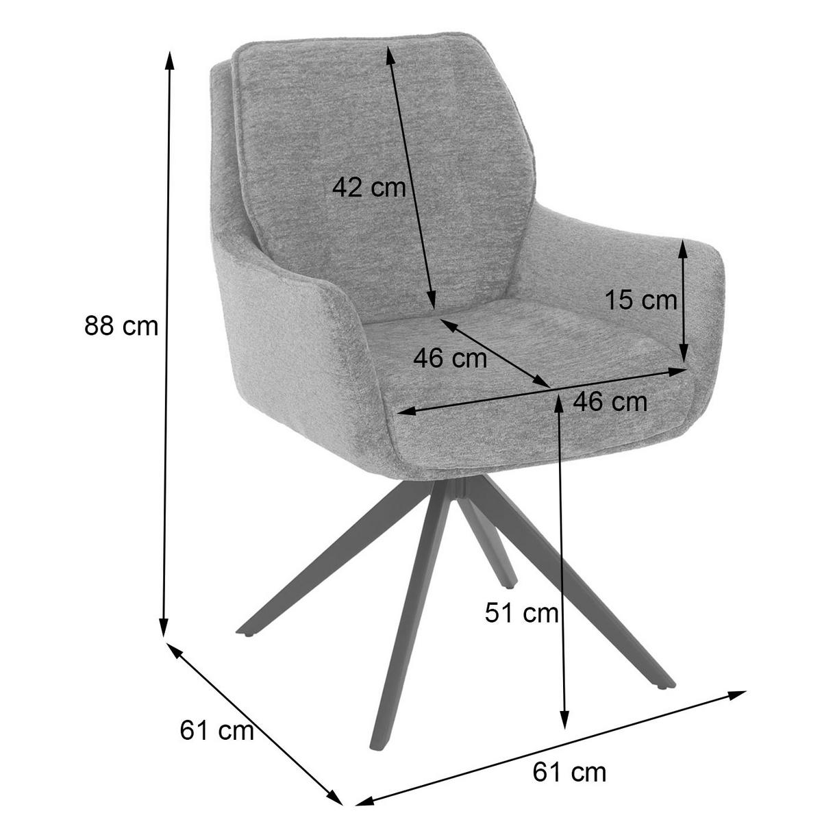 ESSZIMMERSTUHL Hellgrau 6er-Set - Hellgrau, Metall (61/88/61cm) - MCW
