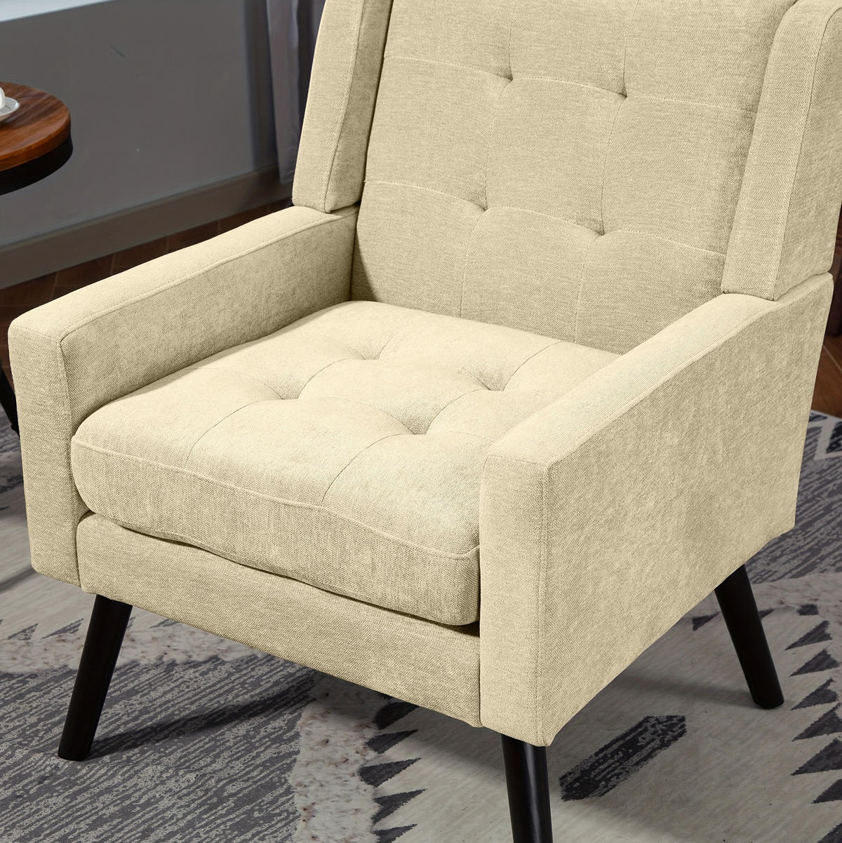 SESSEL 68/76/88 cm Beige aus Upholstered mit Tufting - Beige, Textil (76/88/68cm) - OKMYHOME