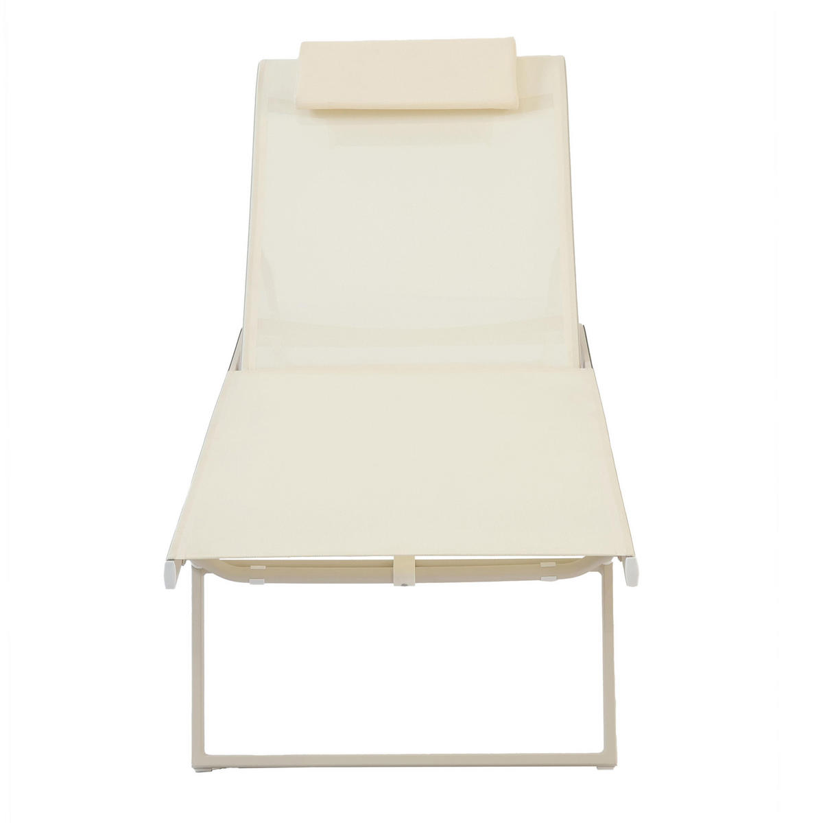 SONNENLIEGE 2-tlg., Weiß - Weiß, Textil (70/69/182cm) - Oviala