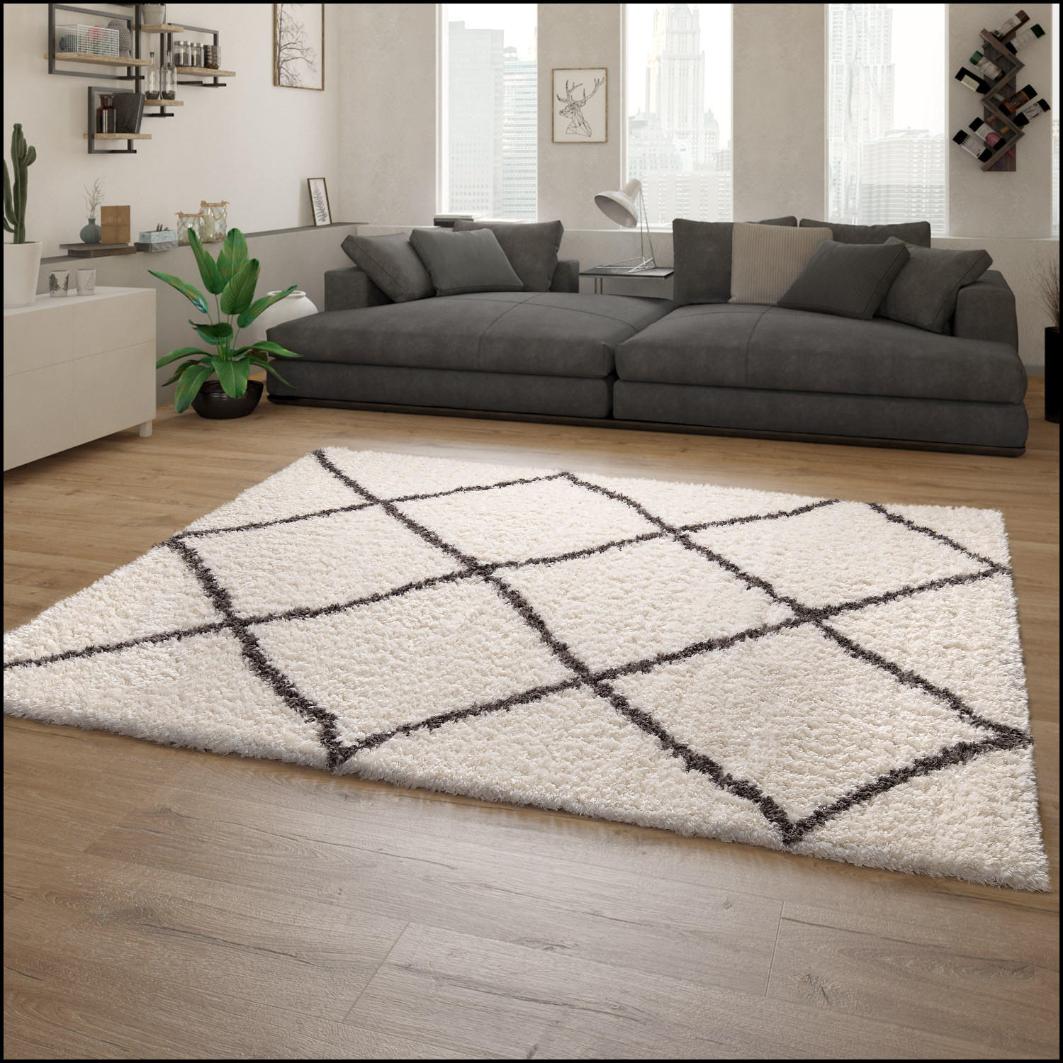 HOCHFLORTEPPICH 200/200 cm Maghreb 79 - Creme, Textil (200/200cm) - Paco Home