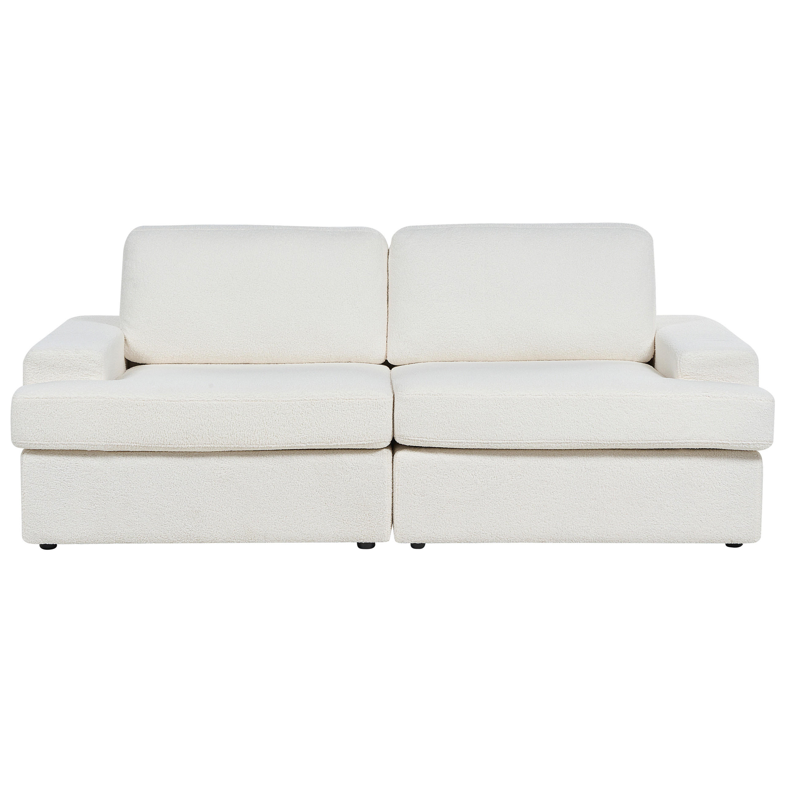 3-SITZER-SOFA Bouclé cremeweiß Alla - Weiß, Textil (208/86/112cm) - Beliani