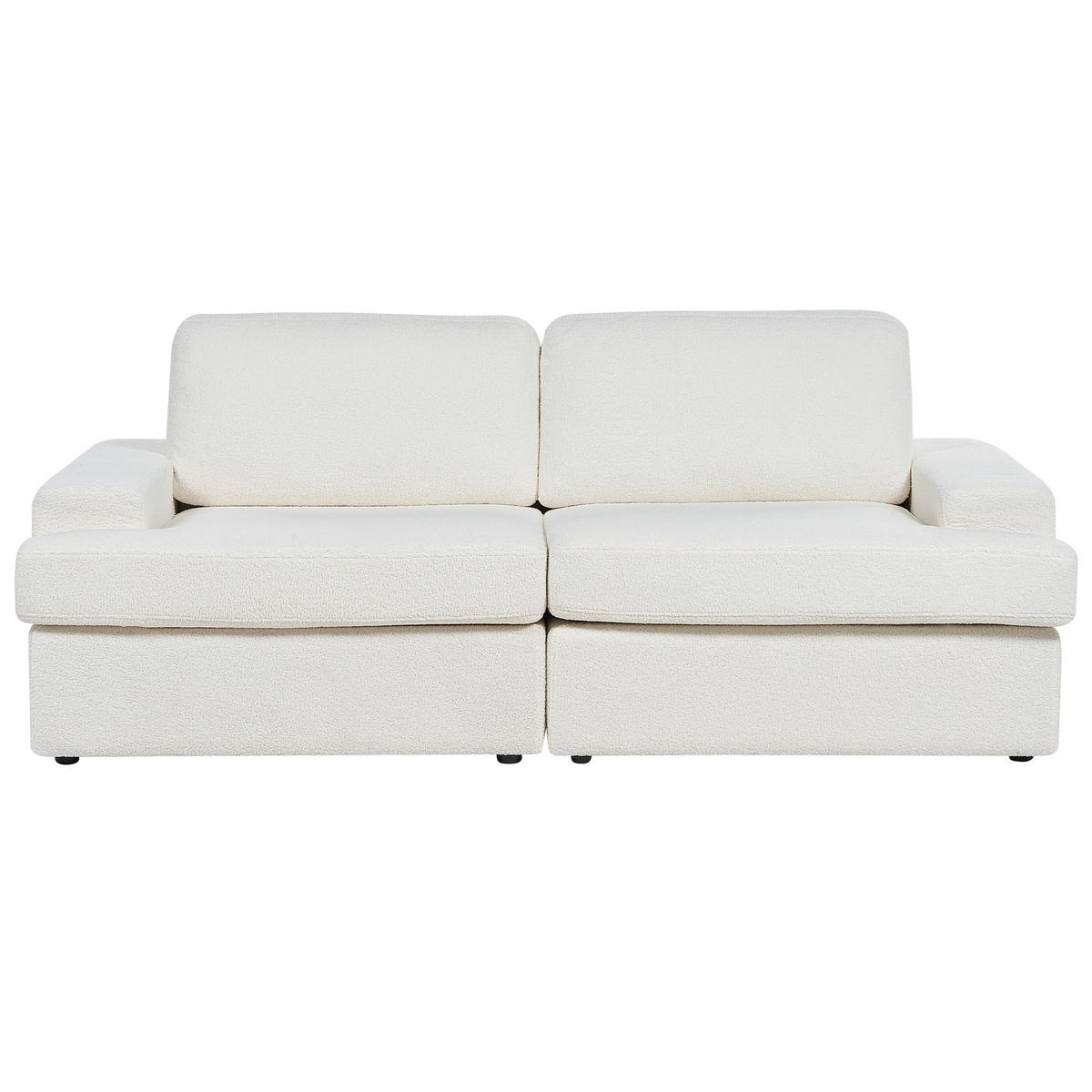 3-SITZER-SOFA Bouclé cremeweiß Alla - Weiß, Textil (208/86/112cm) - Beliani
