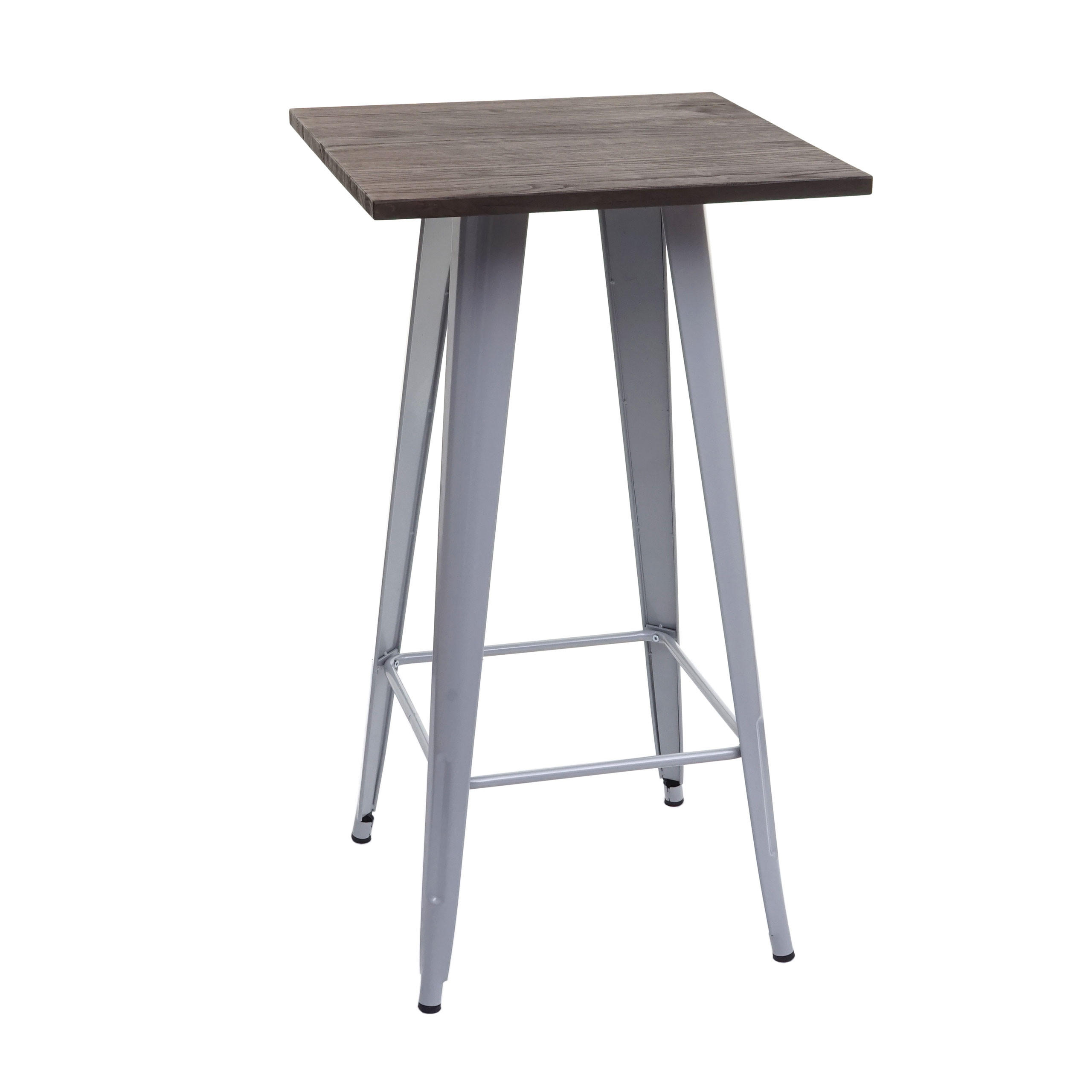 STEHTISCH INKL. HOLZ-TISCHPLATTE rechteck Grau - Grau, Holz (60/60/107cm) - MCW