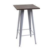 STEHTISCH INKL. HOLZ-TISCHPLATTE rechteck Grau - Grau, Holz (60/60/107cm) - MCW