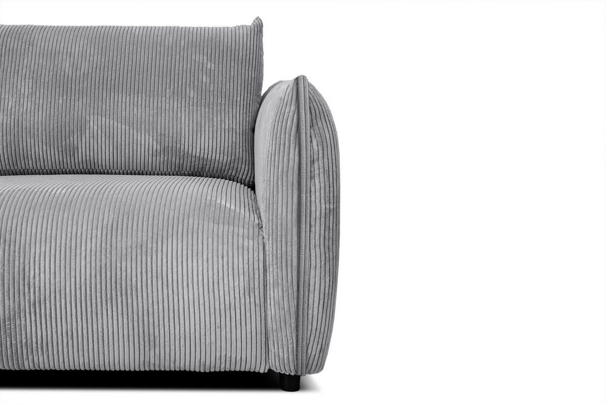 ECKSOFA TAUER 5-Sitzer, hellgrau - Hellgrau/Schwarz, Holzwerkstoff/Kunststoff (174/292cm) - Courtois Laville