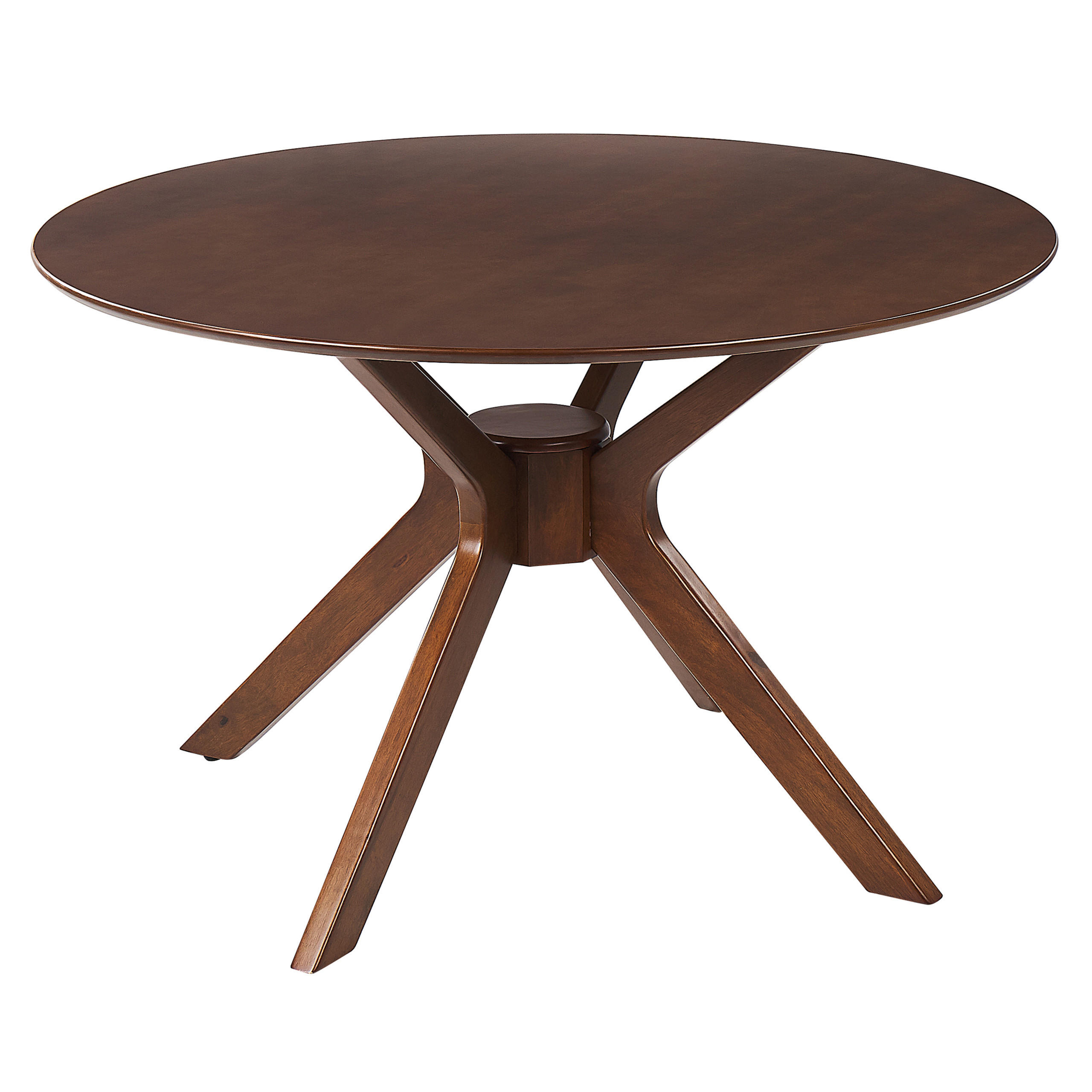 ESSTISCH 120/120/75 cm Dunkelbraun Rund Tymis - Dunkelbraun, Holzwerkstoff (120/120/75cm) - Beliani