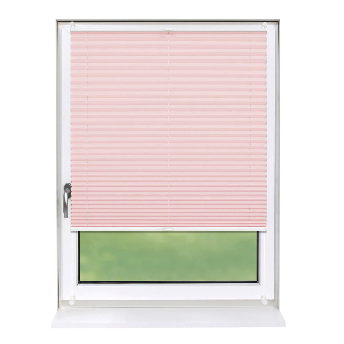 PLISSEE Basic ohne Bohren - Hellrosa, Textil (80/210cm) - Deco-Raum