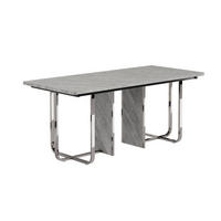 ESSTISCH rechteckig 180 x 80 cm MDF Grau Metallgestell - Grau, Metall (180/80/75cm) - Meubliv