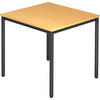 BESPRECHUNGSTISCH Serie-D 80/80/72 cm in Buchefarben/Rundrohr schwarz - Buchefarben/Schwarz, Holzwerkstoff (80/80/72cm) - bümö