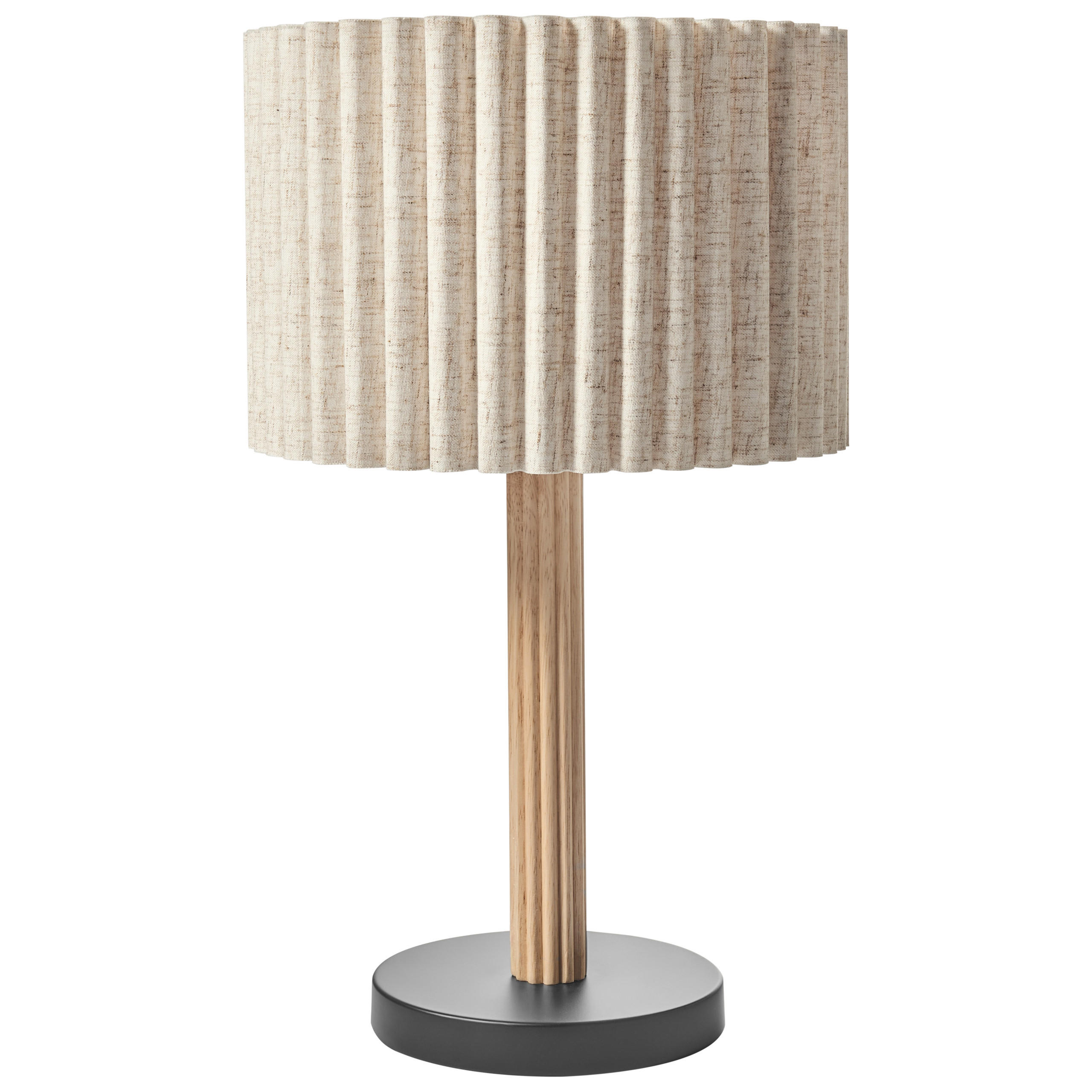 TISCHLAMPE Leinen Hellbeige Belessa - Beige/Schwarz, Textil (30/30/50cm) - Beliani