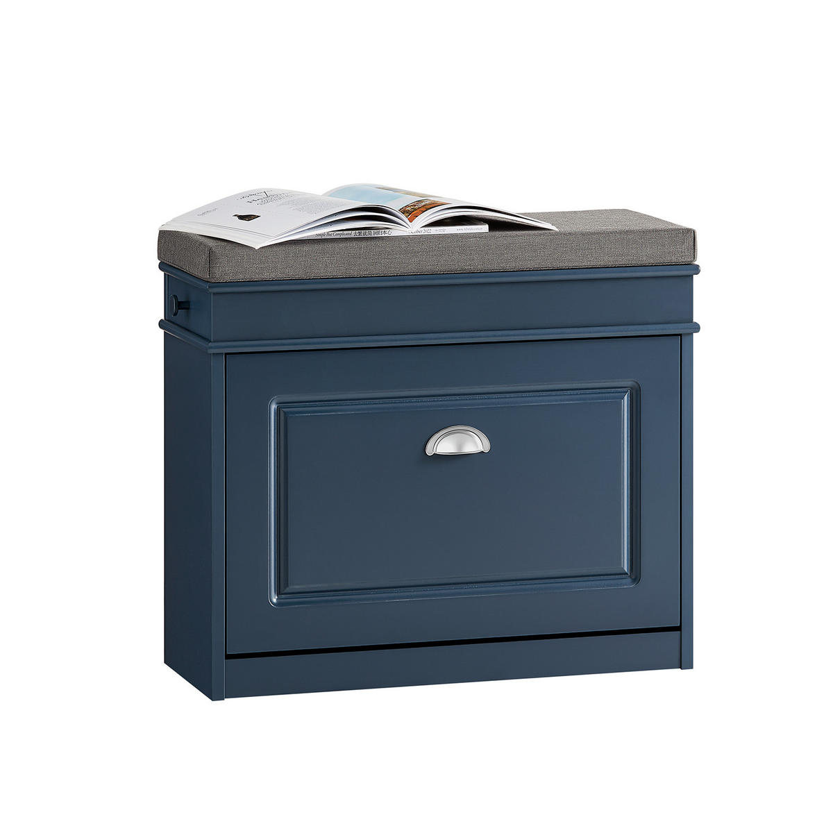SCHUHBANK 60cm Blau - Blau, Holzwerkstoff (60/52/24cm) - SoBuy