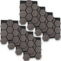 AKUSTIKPANEELE Sonic Shield, je 76 x 62 x 1,8 cm, Größe flexibel anpassbar, Eiche grau - Grau/Silbereichenfarben, Holz (62/1.8/76cm) - tectake