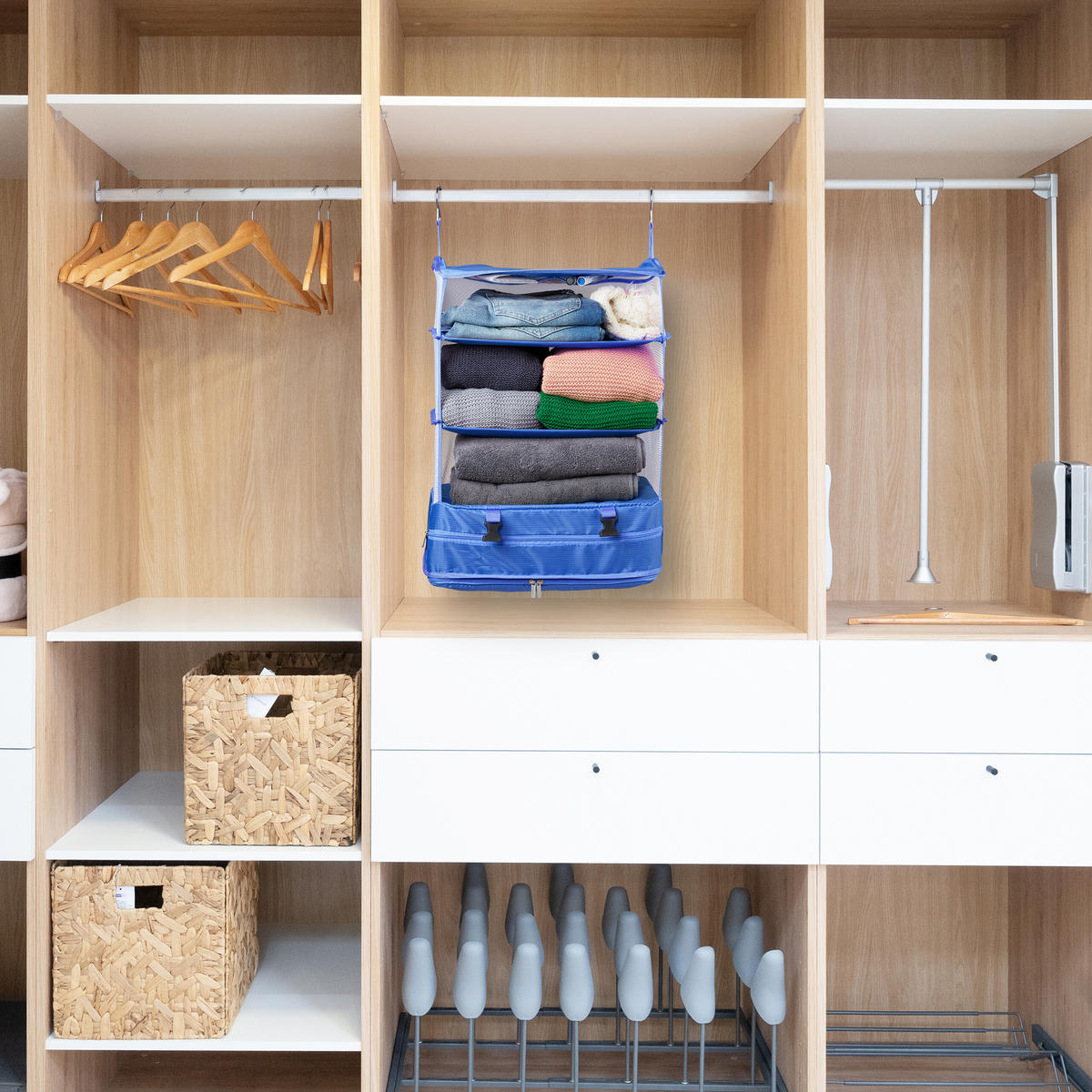 GEPÄCK-ORGANIZER - Dunkelblau, Textil/Metall (44/55/30cm) - Relaxdays