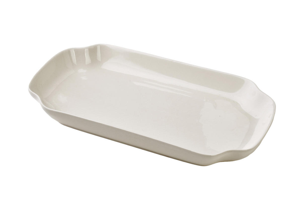 SERVIERPLATTE Basic weiß 29/16/3,5 cm Porzellan - Weiß, Keramik (29/3.5/16cm) - Mondex