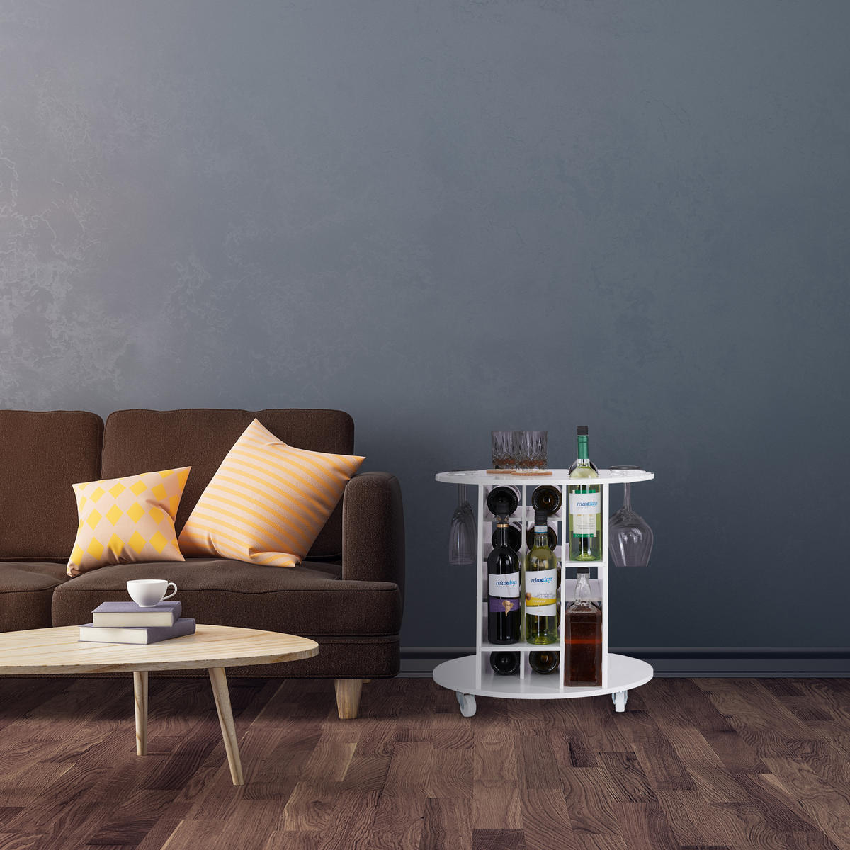 WEINREGAL - Weiß, Holzwerkstoff/Kunststoff (54/56/54cm) - Relaxdays