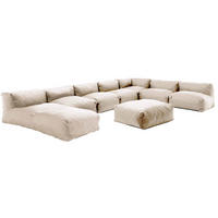 GARTENSOFA 8-tlg., Sandfarbe - Gelb, Textil - Oviala