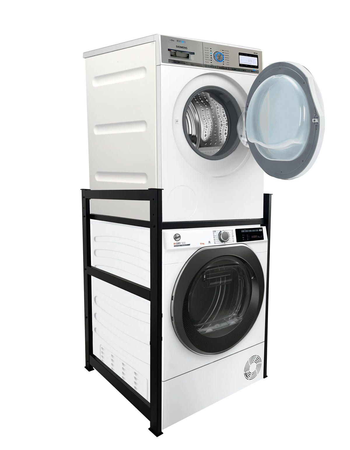 WASCHMASCHINENREGAL 74x65x111cm - Schwarz, Metall (74/111/65cm) - QUICK STAR