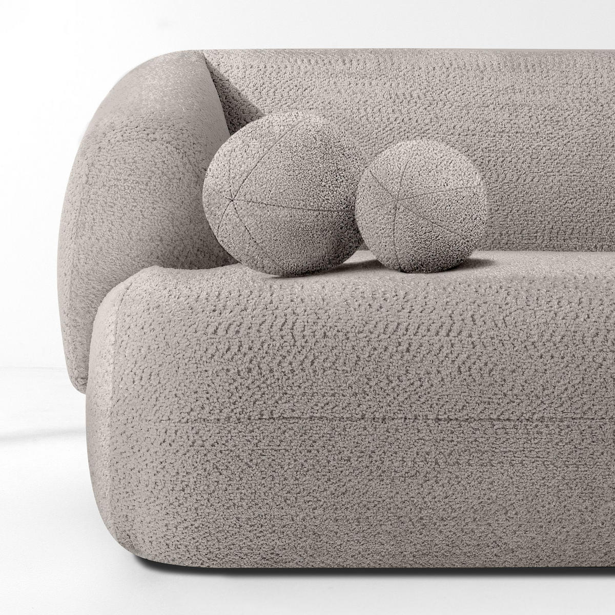 EINZELSOFA VIRA, Kühles Braun, Chenille - Graubraun/Schwarz, Holz/Holzwerkstoff (210/84/100cm) - KONSIMO®