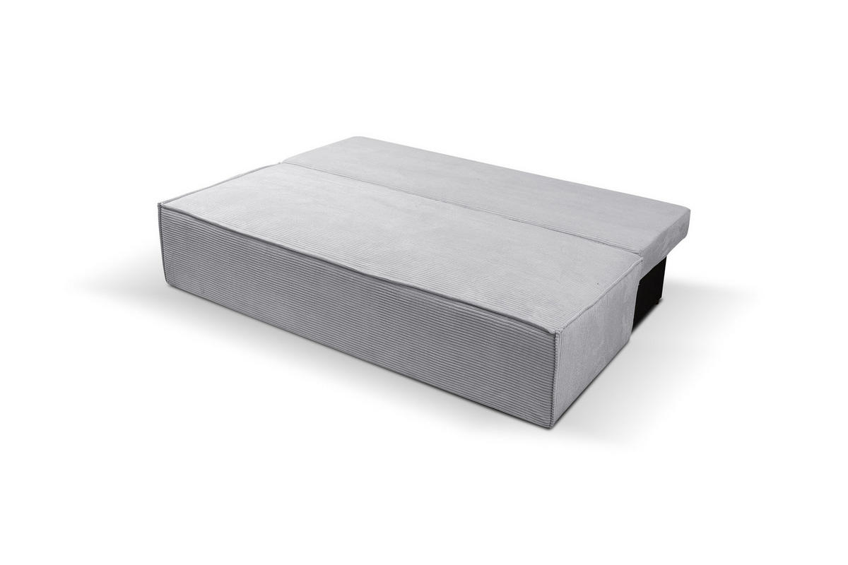 SCHLAFSOFA TIMO, Sofa mit Schlaffunktion und Bettkasten, Farbe: Grau, Cordstoff - Grau, Textil (200/80/93cm) - VENASI MÖBEL