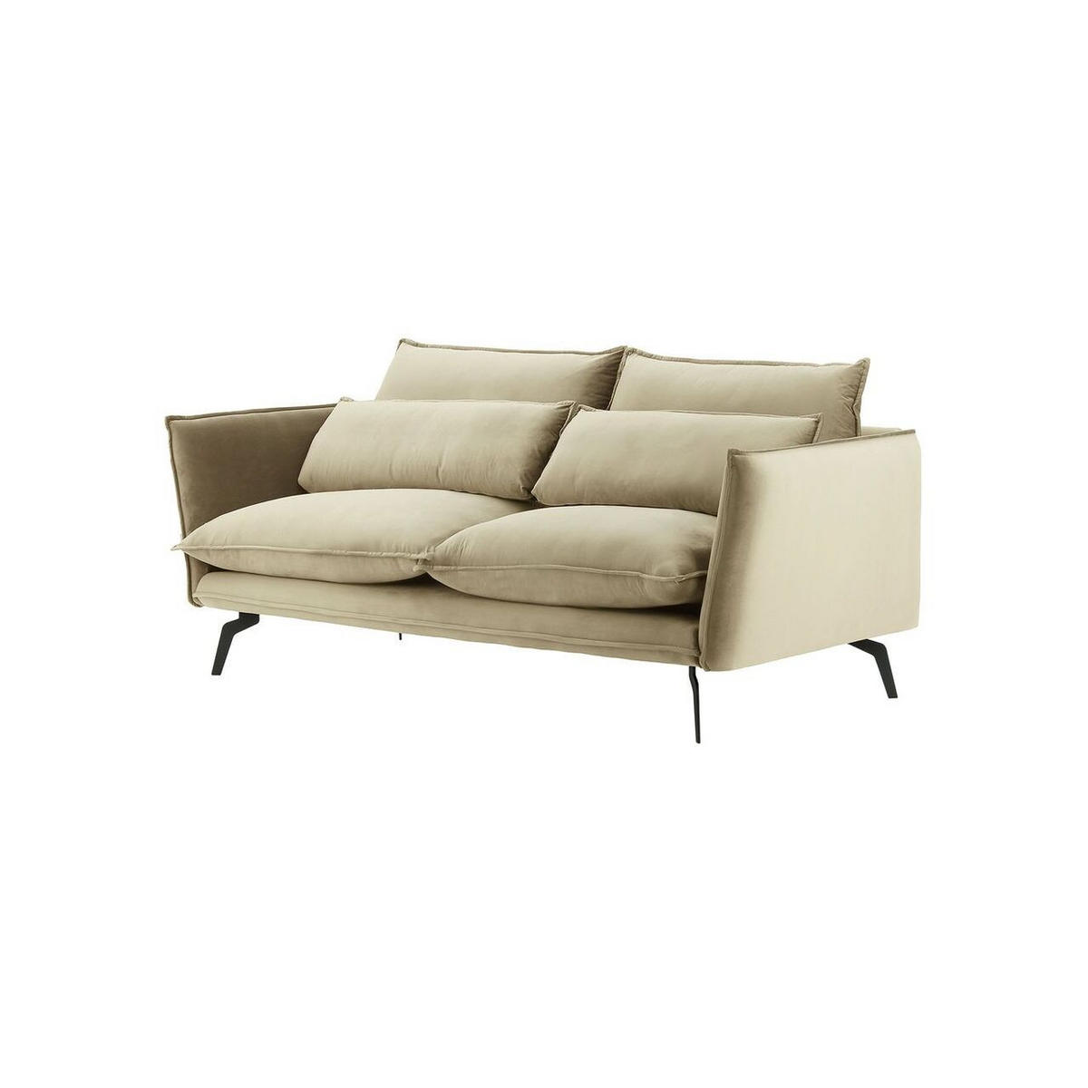 SOFA Layla 2,5-Sitzer-Velluto 3 - Beige, Holz/Textil (197/95/98cm)
