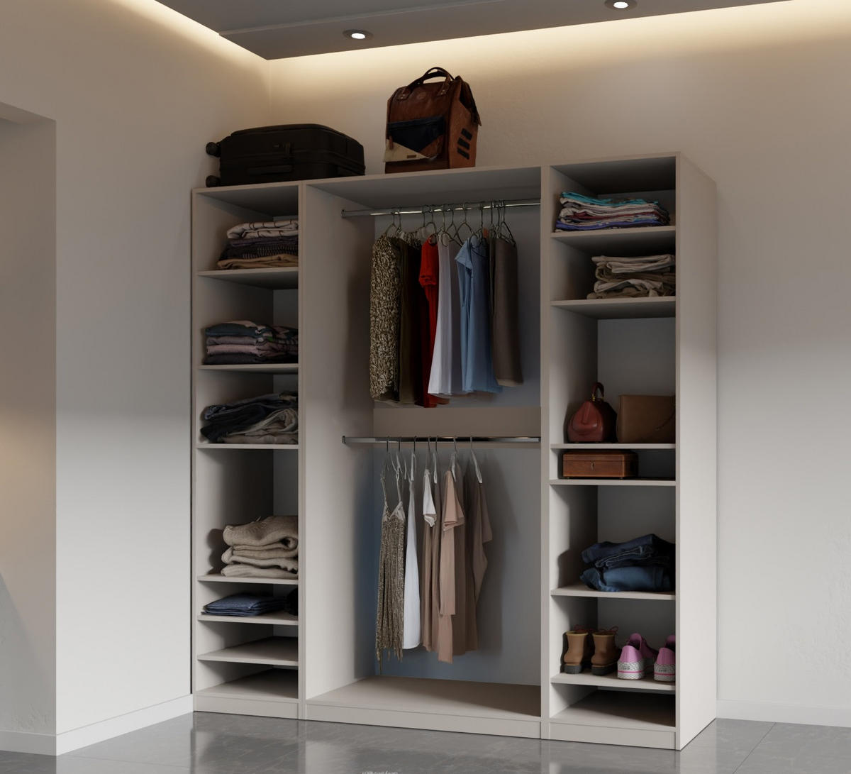 GARDEROBENSCHRANK OFFEN TRES G/C CASHMERE 200/206/51 cm - Kaschmir, Holzwerkstoff (200/206/51cm) - Marmex Möbel