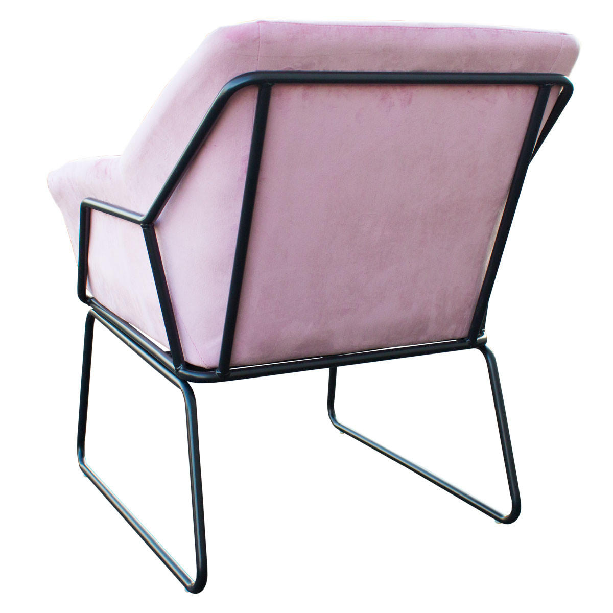 LOUNGESESSEL JOSIE Samtbezug Rosa - Schwarz/Rosa, Textil/Metall (68/82/64cm) - SVITA