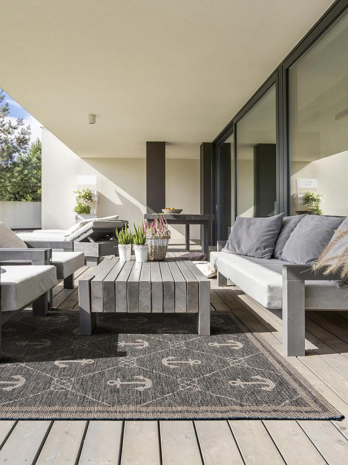 OUTDOORTEPPICH River Blau 200x285 cm - Blau, Textil (200/285cm) - benuta Nest