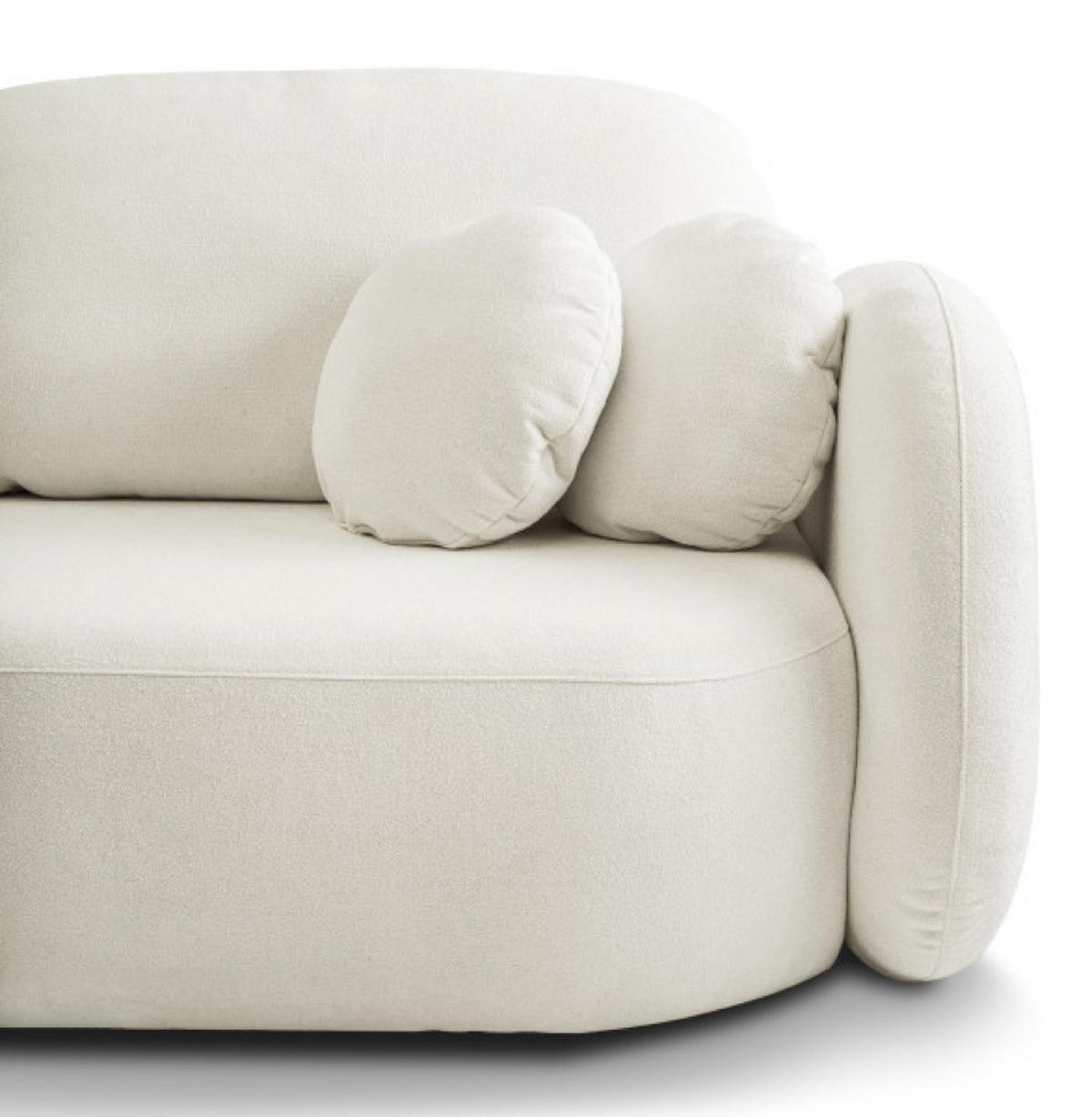 SITZSOFA 60-Cremé LIO Mit Schlaffunktion Stoff SICURO - Weiß, Textil (238/86.5/101cm) - Sepro Meble