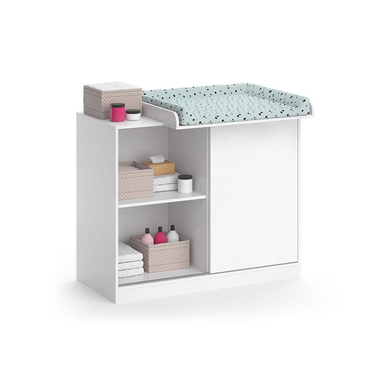 WICKELKOMMODE Ruben Weiß 113 x 93 cm mit Wickelaufsatz - Weiß, Holzwerkstoff (113/93/53cm) - Vicco
