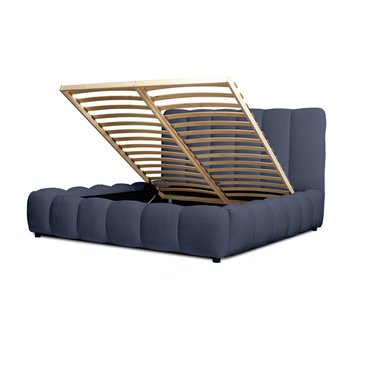 POLSTERBETT Heda Komplettset - Blau, Holzwerkstoff/Textil (140/200cm) - Fun Möbel