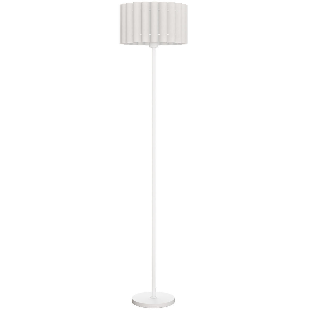 STEHLAMPE, Stehleuchte mit E27 Fassung, mit Wellenschirm für Wohnzimmer, Weiß - Weiß, Kunststoff (35/35/153cm) - HOMCOM