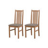 STUHL 2er ONTIKA 1, hell nussbaum - Hellbraun/Graubraun, Holz (43/94/40cm) - Leaf Design