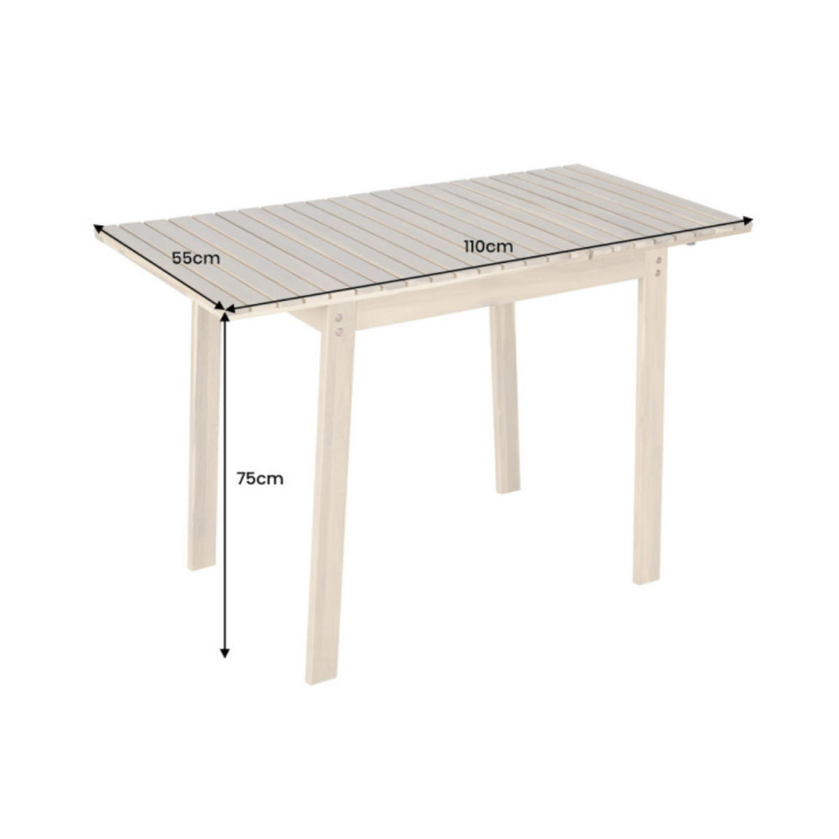 BALKONTISCH BALI Akazie Natur 110cm - Braun, Holz (55/110/75cm) - riess-ambiente
