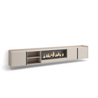 LOWBOARD, Beige, 315/35/50cm, Kamin mit Feuereffekt XXL - Beige, Holzwerkstoff (315/50/35cm) - Skraut Home