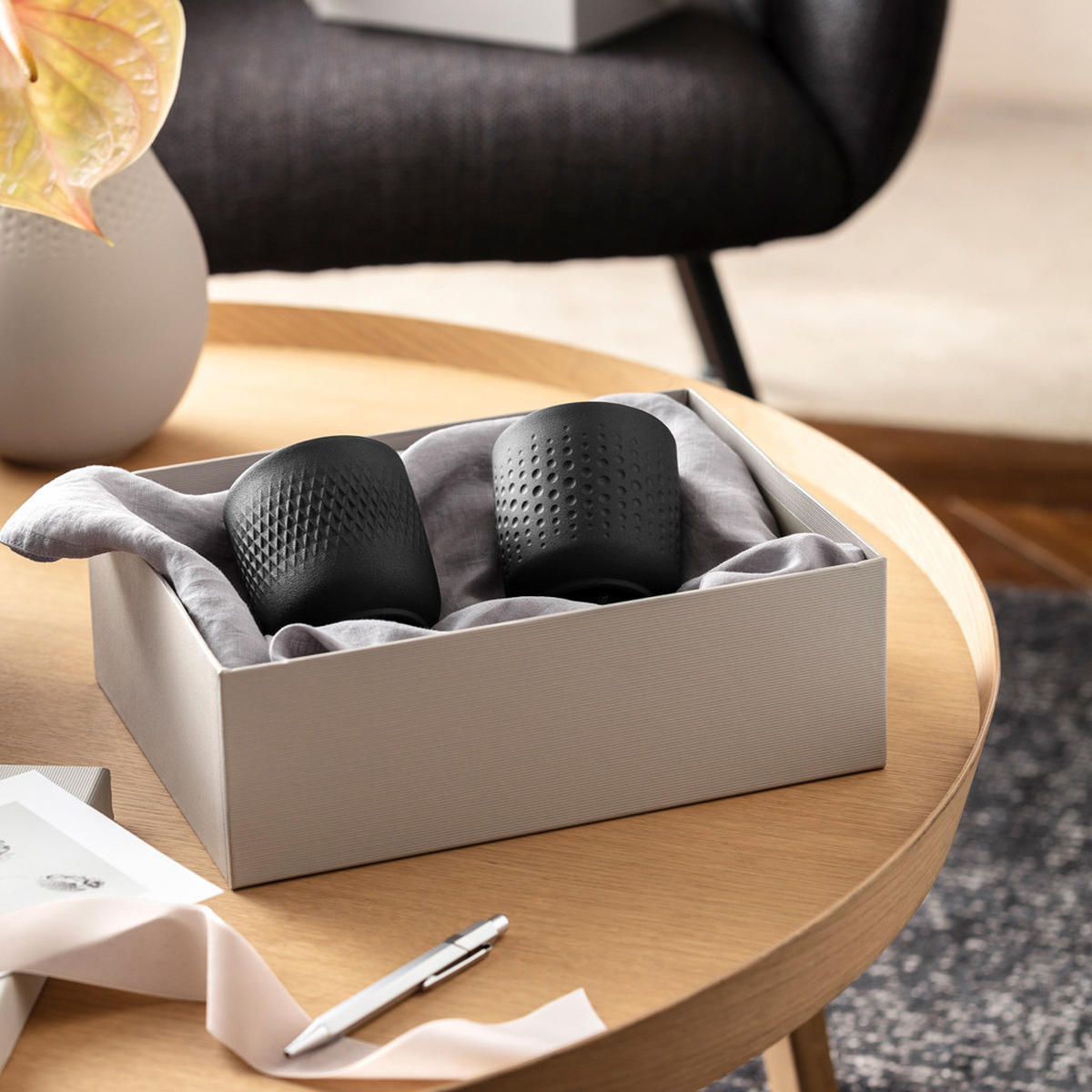 BECHER Manufacture Collier Noir 290 ml 2er Set - Schwarz, Keramik (0.29L) - Villeroy & Boch