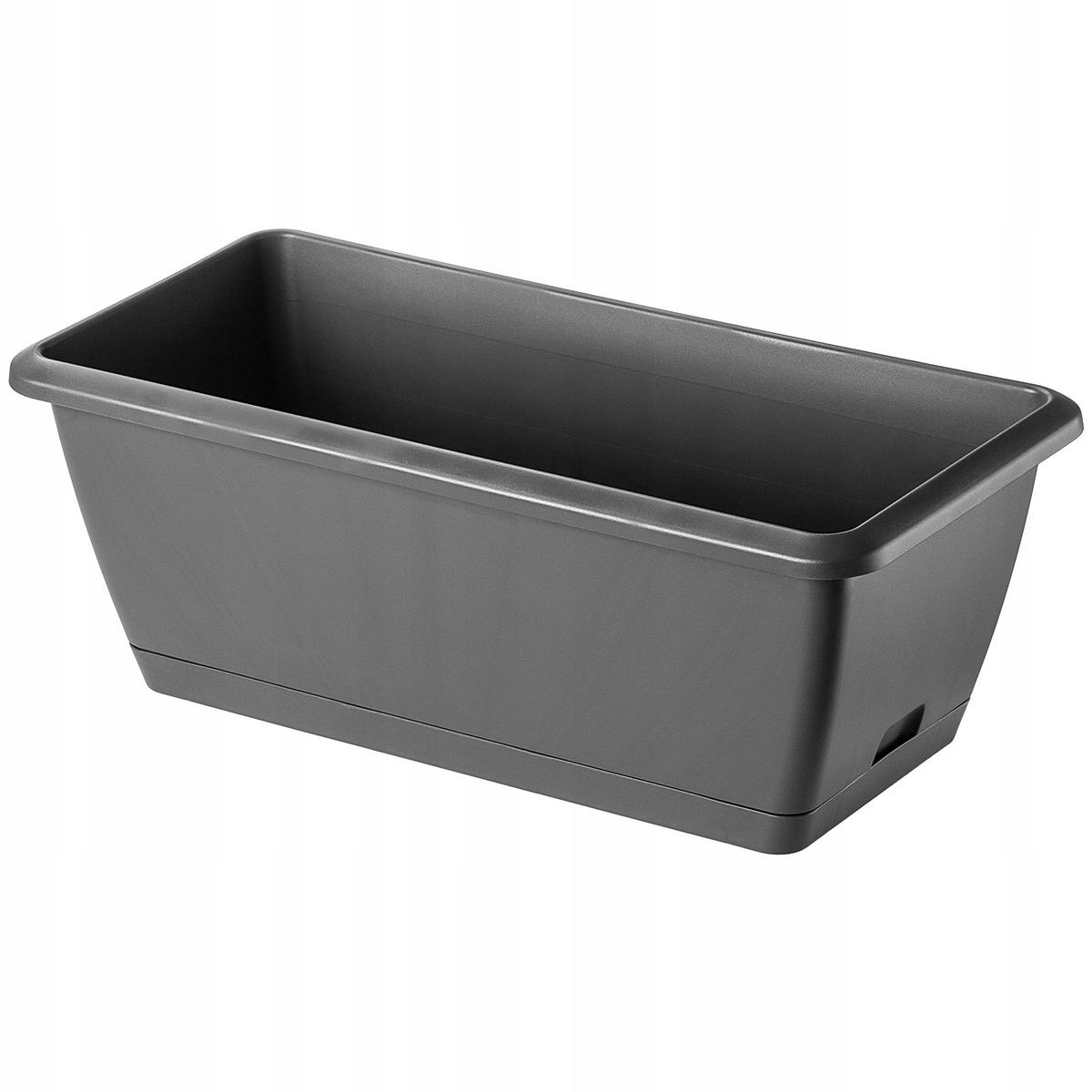 BALKONKASTEN 40 cm mit Griffen, Grau - Grau, Kunststoff (19/40cm) - KADAX
