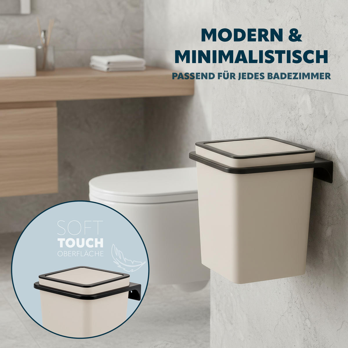 KOSMETIKEIMER SAVONA 6 Liter, beige - Beige, Kunststoff (20.5/25/21.5cm) - bremermann