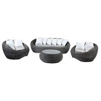 GARTENBEISTELLTISCH - 1 Person-Sitzer - Harz, Glas - Grau - - Grau, Glas (92/92/35cm) - Vente-Unique