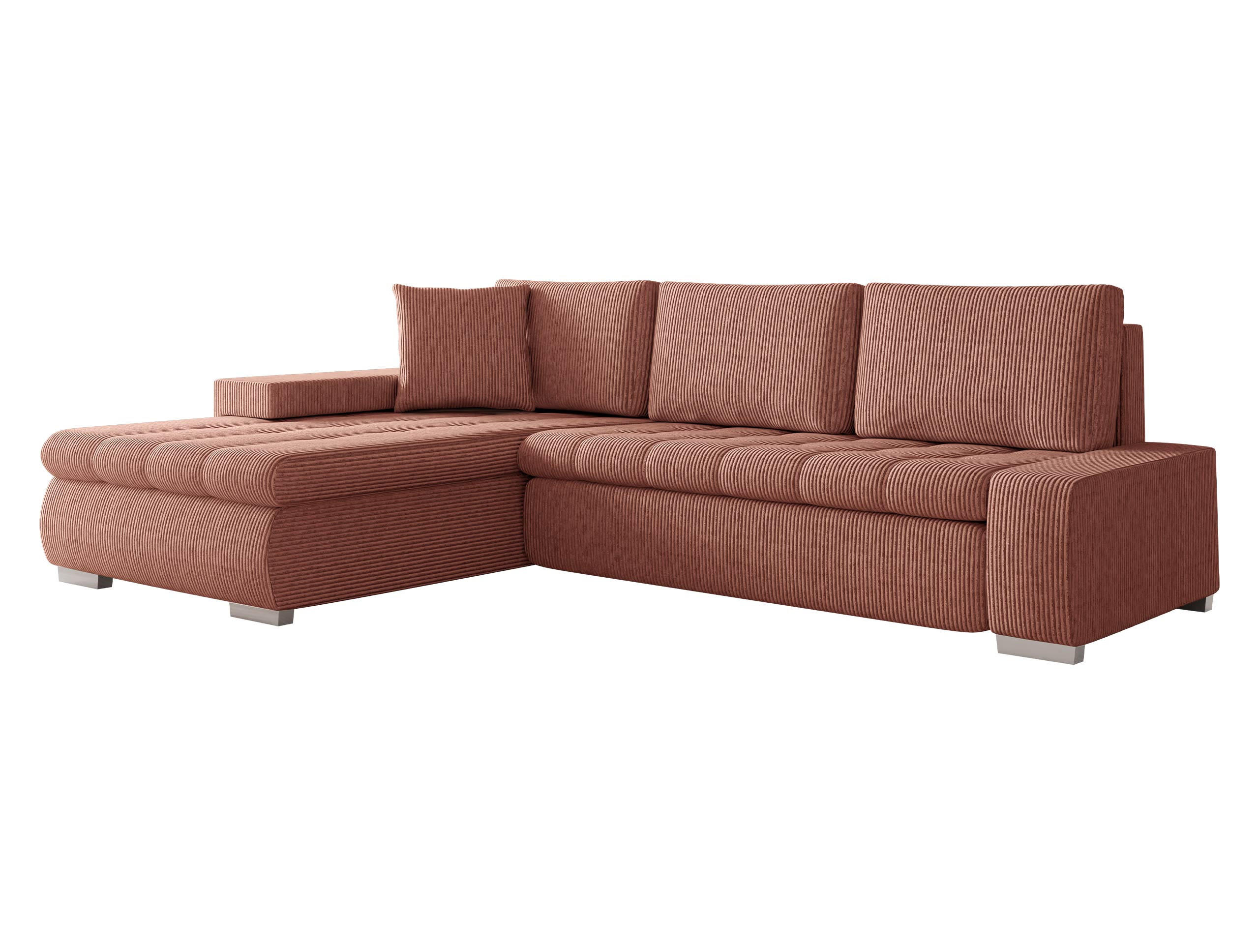 ECKSOFA Orkan Mini Cord - Rosa, Holz/Textil (265/185cm) - MIRJAN24