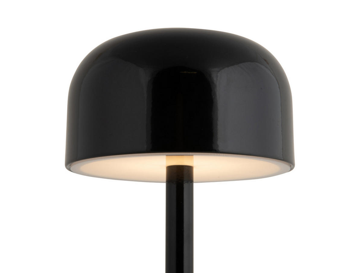 TISCHLAMPE James LED 12.5/12.5/24.5 cm - Schwarz, Metall (12.5/12.5/24.5cm) - Leitmotiv