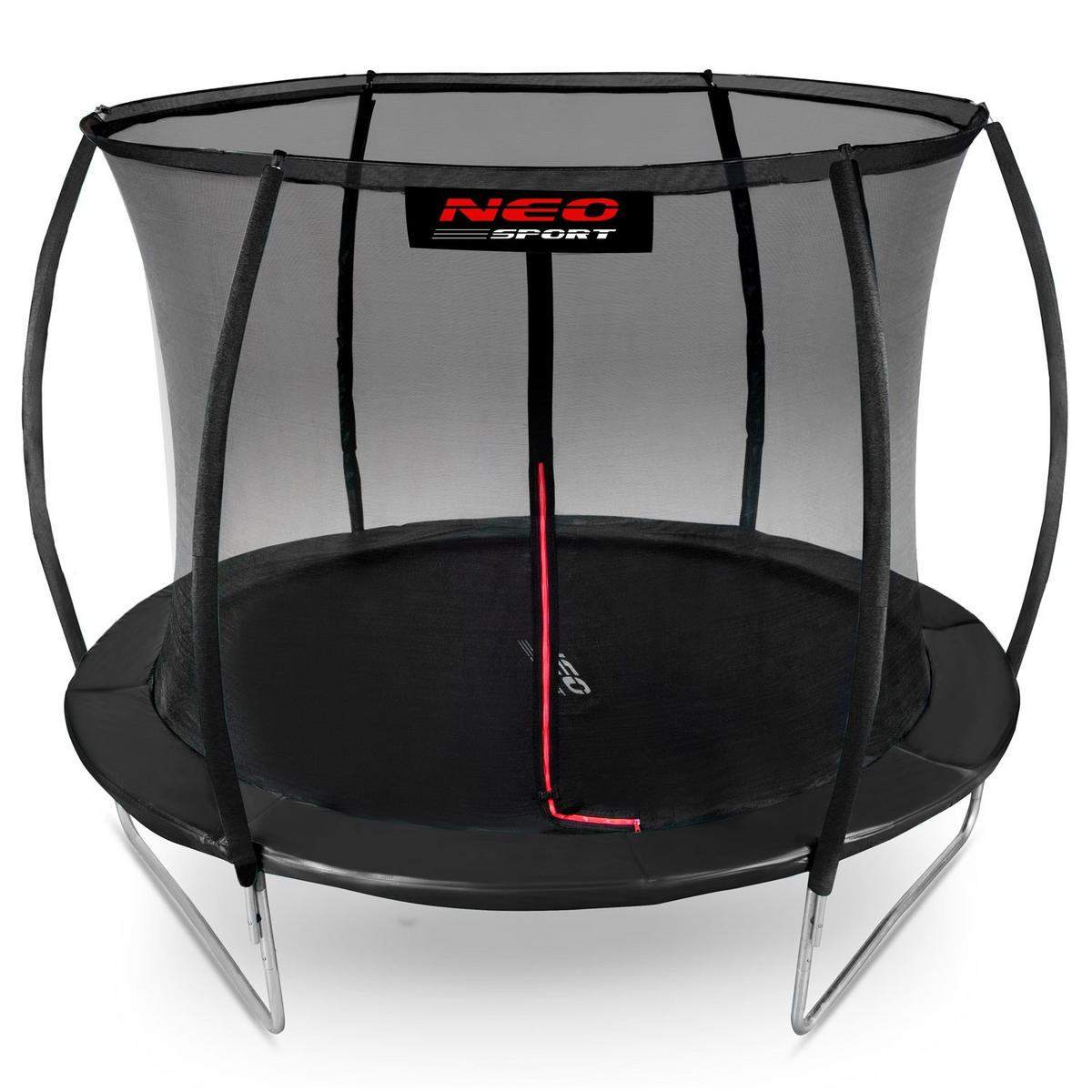 PROFILIERTES Gartentrampolin 8 ft/252 cm mit Innennetz - Schwarz, Metall (252/252cm)