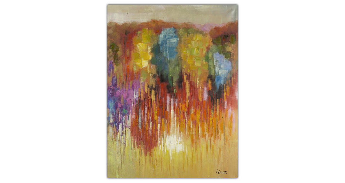 OLEJOMAĽBA 75/100 cm, More a pláž - viacfarebná, drevo/textil (75/100cm) - KUNSTLOFT