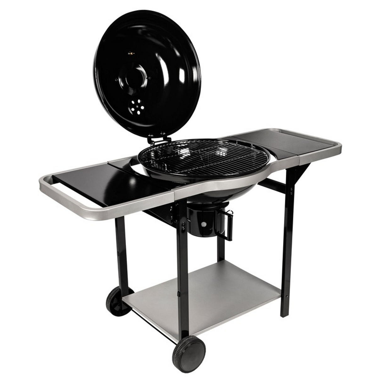 KUGELKOHLEGRILL Schwarz - Schwarz, Metall (58.5/104/135.5cm) - Somagic